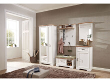 Garderobenschrank >Jasmin< in Pinie-Hell aus Metall - 93x204x41cm (BxHxT)