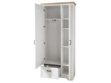 Garderobenschrank >Jasmin< in Pinie-Hell aus Metall - 93x204x41cm (BxHxT)