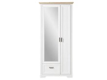 Garderobenschrank >Jasmin< in Pinie-Hell aus Metall - 93x204x41cm (BxHxT)