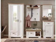 Garderobenschrank >Jasmin< in Pinie-Hell aus Metall - 93x204x41cm (BxHxT)