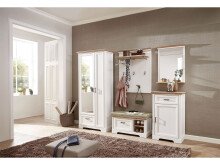 Garderobenschrank >Jasmin< in Pinie-Hell aus Metall - 93x204x41cm (BxHxT)