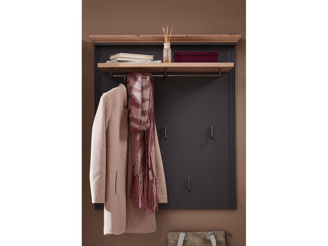 Garderobenpaneel >Jasmin< in Graphit - 93x107x30cm (BxHxT)