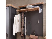 Garderobenpaneel >Jasmin< in Graphit - 93x107x30cm (BxHxT)