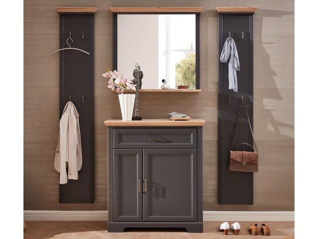 Garderoben-Set >Jasmin< in Graphit - 223x204x41cm (BxHxT)