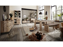 Essbank >Roger I< in Vintage/Braun - 130x49x40cm (BxHxT)