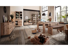 Essbank >Roger I< in Vintage/Braun - 130x49x40cm (BxHxT)