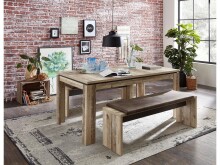 Essbank >Roger I< in Vintage/Braun - 130x49x40cm (BxHxT)