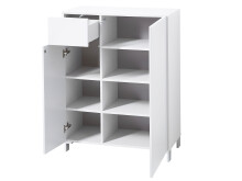 Schuhschrank >Redditch I< in Alufarben aus Kunststoff - 80x104x39cm (BxHxT)