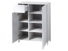 Schuhschrank >Redditch I< in Alufarben aus Kunststoff - 80x104x39cm (BxHxT)