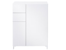 Schuhschrank >Redditch I< in Alufarben aus Kunststoff - 80x104x39cm (BxHxT)
