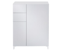 Schuhschrank >Redditch I< in Alufarben aus Kunststoff - 80x104x39cm (BxHxT)