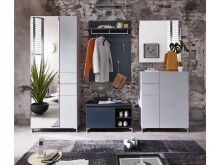 Schuhschrank >Redditch I< in Alufarben aus Kunststoff - 80x104x39cm (BxHxT)