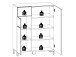 Schuhschrank >Redditch I< in Alufarben aus Kunststoff - 80x104x39cm (BxHxT)