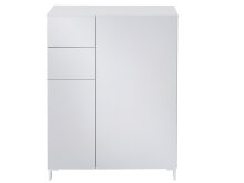 Schuhschrank >Redditch< in Lichtgrau aus Kunststoff - 80x104x39cm (BxHxT)