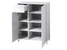 Schuhschrank >Redditch< in Lichtgrau aus Kunststoff - 80x104x39cm (BxHxT)