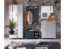 Schuhschrank >Redditch< in Lichtgrau aus Kunststoff - 80x104x39cm (BxHxT)