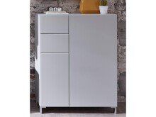 Schuhschrank >Redditch< in Lichtgrau aus Kunststoff - 80x104x39cm (BxHxT)