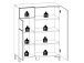 Schuhschrank >Redditch< in Lichtgrau aus Kunststoff - 80x104x39cm (BxHxT)