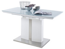 Esstisch >Nuneaton< in Weiß-Hochglanz aus MDF - 180x76x80cm (BxHxT)
