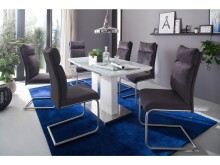 Esstisch >Nuneaton< in Weiß-Hochglanz aus MDF - 180x76x80cm (BxHxT)