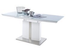 Esstisch >Nuneaton< in Weiß-Hochglanz aus MDF - 180x76x80cm (BxHxT)