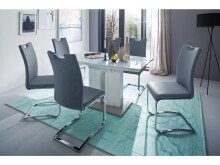 Esstisch >Nuneaton< in Weiß-Hochglanz aus MDF - 180x76x80cm (BxHxT)