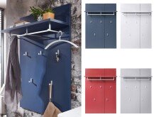 Garderobenpaneel >Redditch< in Silber aus MDF -...