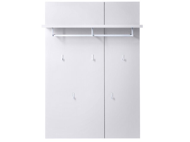 Garderobenpaneel >Redditch< in Weiß aus MDF - 80x116x30cm (BxHxT)