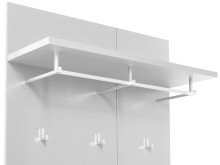 Garderobenpaneel >Redditch< in Weiß aus MDF - 80x116x30cm (BxHxT)