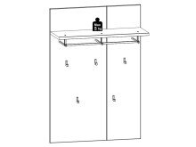 Garderobenpaneel >Redditch< in Weiß aus MDF - 80x116x30cm (BxHxT)