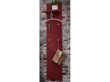 Garderobenpaneel >Redditch< in rot aus MDF - 32x164x30cm (BxHxT)