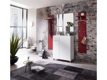 Garderobenpaneel >Redditch< in rot aus MDF - 32x164x30cm (BxHxT)