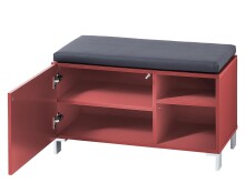 Sitzbank >Redditch< in Alufarben aus Kunststoff - 80x48x39cm (BxHxT)