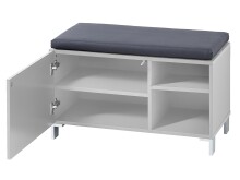 Sitzbank >Redditch< in Alufarben aus Kunststoff - 80x48x39cm (BxHxT)