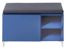 Sitzbank >Redditch< in Alufarben aus Kunststoff - 80x48x39cm (BxHxT)