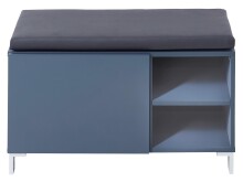 Sitzbank >Redditch< in Alufarben aus Kunststoff - 80x48x39cm (BxHxT)