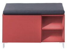Sitzbank >Redditch< in Alufarben aus Kunststoff - 80x48x39cm (BxHxT)