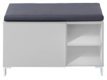 Sitzbank >Redditch< in Alufarben aus Kunststoff - 80x48x39cm (BxHxT)