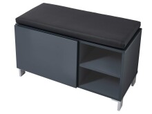 Sitzbank >Redditch< in Alufarben aus Kunststoff - 80x48x39cm (BxHxT)