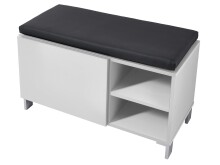 Sitzbank >Redditch< in Alufarben aus Kunststoff - 80x48x39cm (BxHxT)