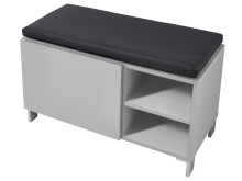 Sitzbank >Redditch< in Alufarben aus Kunststoff - 80x48x39cm (BxHxT)