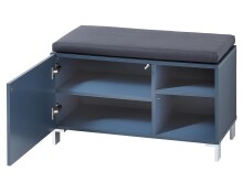 Sitzbank >Redditch< in Alufarben aus Kunststoff - 80x48x39cm (BxHxT)