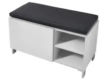 Sitzbank >Redditch< in Weiß aus Kunststoff -...