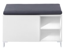 Sitzbank >Redditch< in Weiß aus Kunststoff - 80x48x39cm (BxHxT)