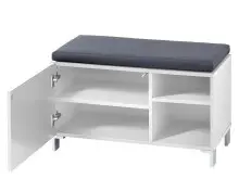 Sitzbank >Redditch< in Weiß aus Kunststoff - 80x48x39cm (BxHxT)