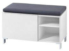 Sitzbank >Redditch< in Weiß aus Kunststoff - 80x48x39cm (BxHxT)