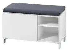 Sitzbank >Redditch< in Weiß aus Kunststoff - 80x48x39cm (BxHxT)