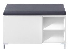 Sitzbank >Redditch< in Weiß aus Kunststoff - 80x48x39cm (BxHxT)