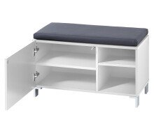 Sitzbank >Redditch< in Weiß aus Kunststoff - 80x48x39cm (BxHxT)
