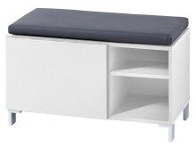 Sitzbank >Redditch< in Weiß aus Kunststoff - 80x48x39cm (BxHxT)